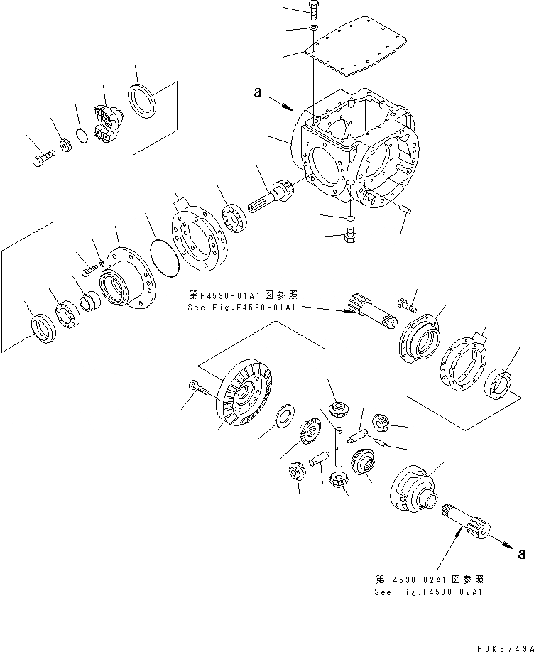 Схема запчастей Komatsu WA30-5 - ЗАДН. МОСТ (ДИФФЕРЕНЦ.) (СЕВ. АМЕРИКА СПЕЦ-Я.)(№-) ГИДРОТРАНСФОРМАТОР И ТРАНСМИССИЯ