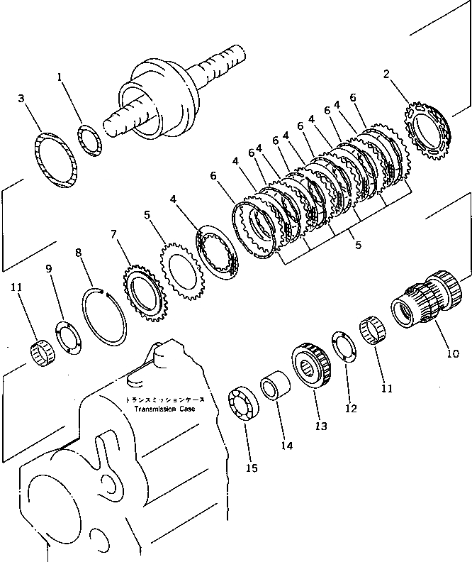 Схема запчастей Komatsu WA300-1 - 1 МУФТА(№-) ГИДРОТРАНСФОРМАТОР И ТРАНСМИССИЯ