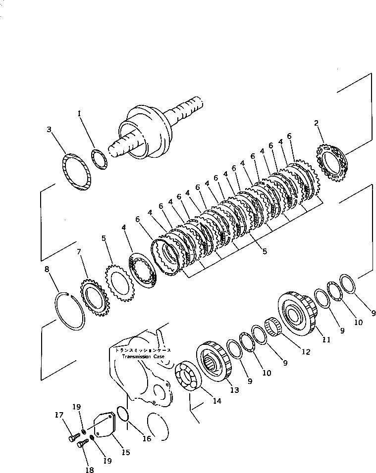 Схема запчастей Komatsu WA300-1 - 2 МУФТА(№-) ГИДРОТРАНСФОРМАТОР И ТРАНСМИССИЯ