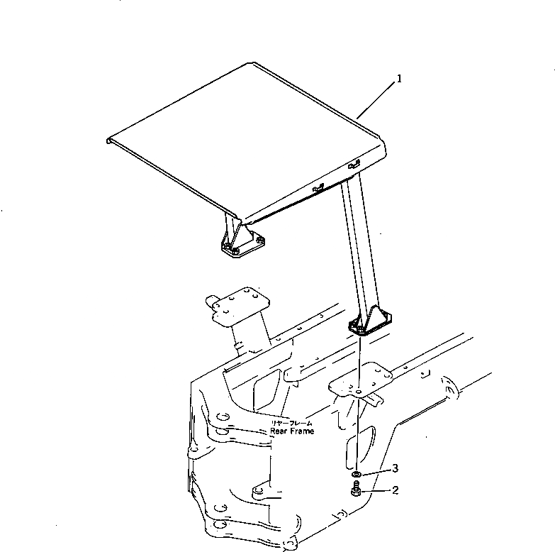 Схема запчастей Komatsu WA300-1 - ВЕРХН. ЗАЩИТА РАМА И ЧАСТИ КОРПУСА