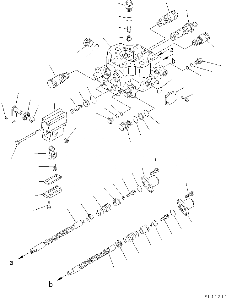 Схема запчастей Komatsu WA300-1 - 2-Х СЕКЦИОНН. УПРАВЛЯЮЩ. КЛАПАН (/) УПРАВЛ-Е РАБОЧИМ ОБОРУДОВАНИЕМ