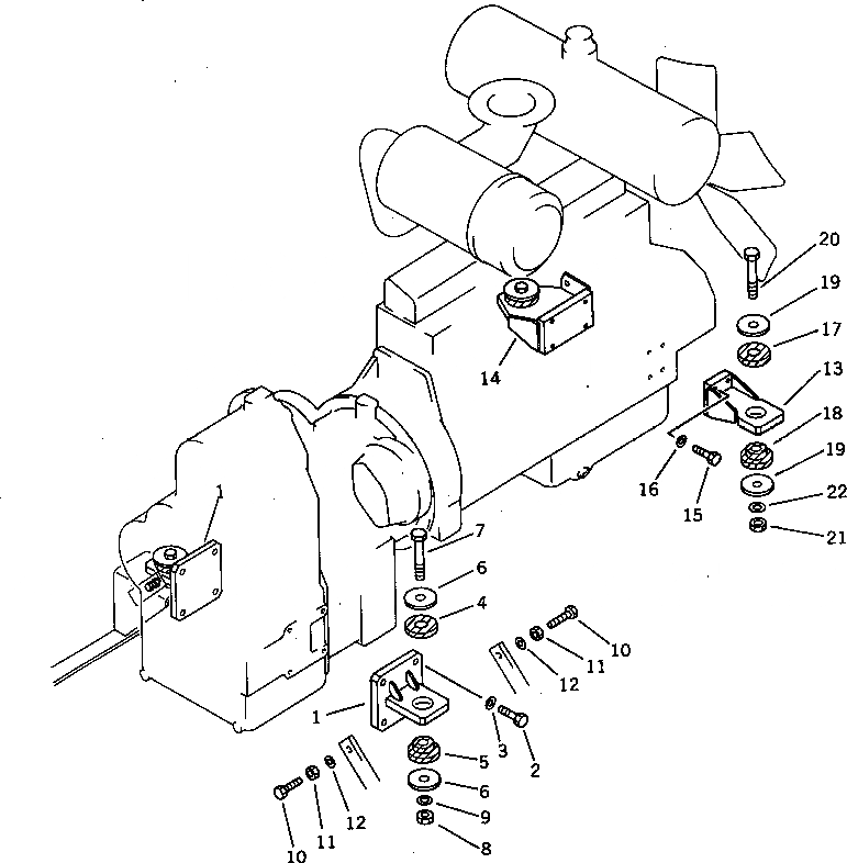 Схема запчастей Komatsu WA300-1 - КРЕПЛЕНИЕ ДВИГАТЕЛЯ КОМПОНЕНТЫ ДВИГАТЕЛЯ И ЭЛЕКТРИКА