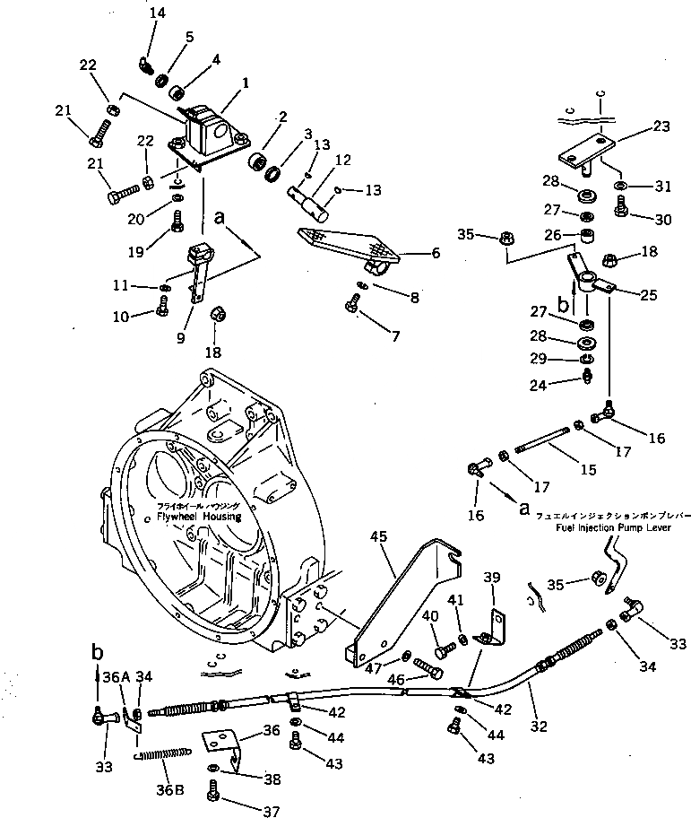 Схема запчастей Komatsu WA300-1 - ПЕДАЛЬ АКСЕЛЕРАТОРАAND МЕХАНИЗМ(№-8) КОМПОНЕНТЫ ДВИГАТЕЛЯ И ЭЛЕКТРИКА