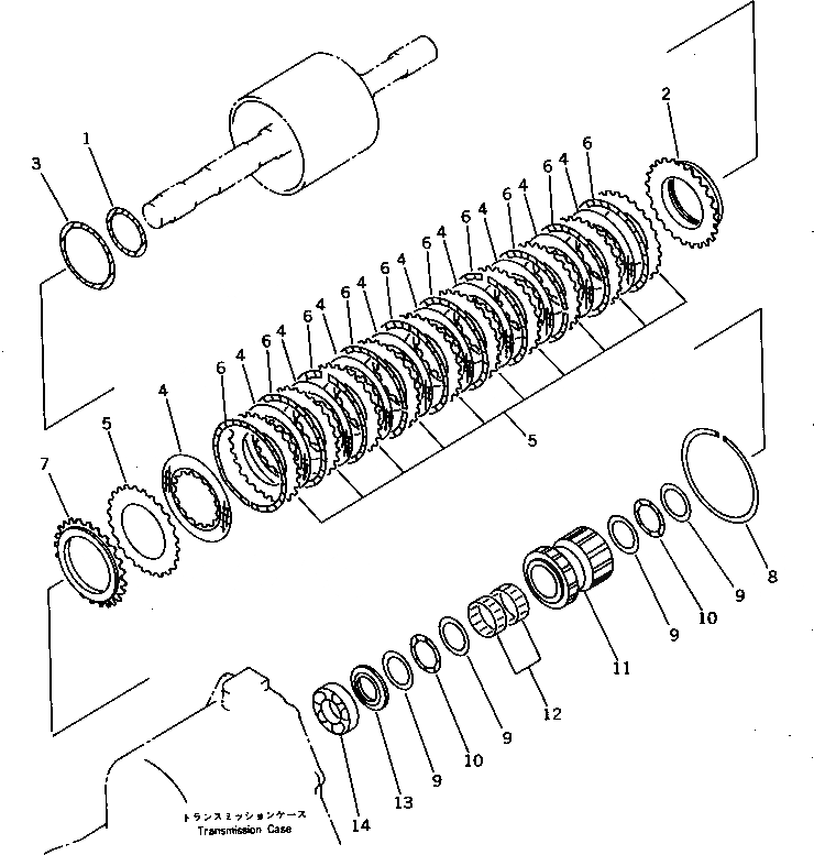 Схема запчастей Komatsu WA300-1 - РЕВЕРС МУФТА(№-) ТРАНСМИССИЯ