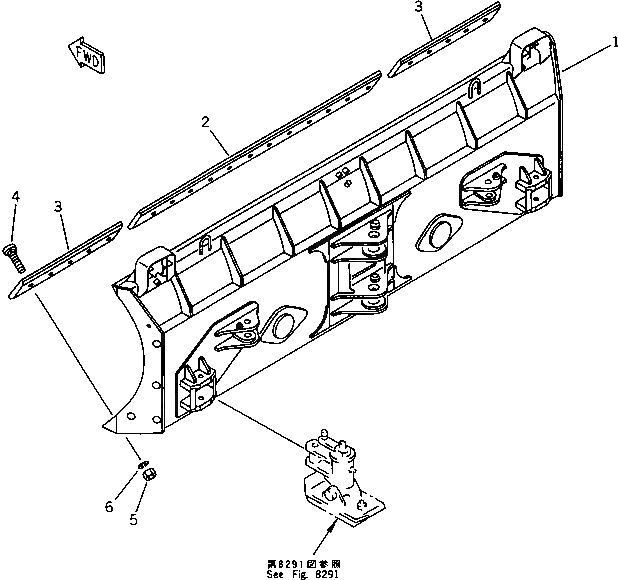 Схема запчастей Komatsu WA300-1 - PITCH И ANGLE SNOW PНИЗ. ОТВАЛ (С НАКЛОНЯЕМ.)        (С ГИДРАВЛ СОЕДИНИТ. УСТР-ВО)(№-) СПЕЦ. APPLICATION ЧАСТИ