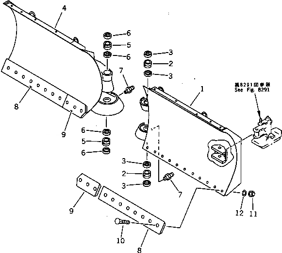 Схема запчастей Komatsu WA300-1 - MULTI ОТВАЛ(№-.) СПЕЦ. APPLICATION ЧАСТИ