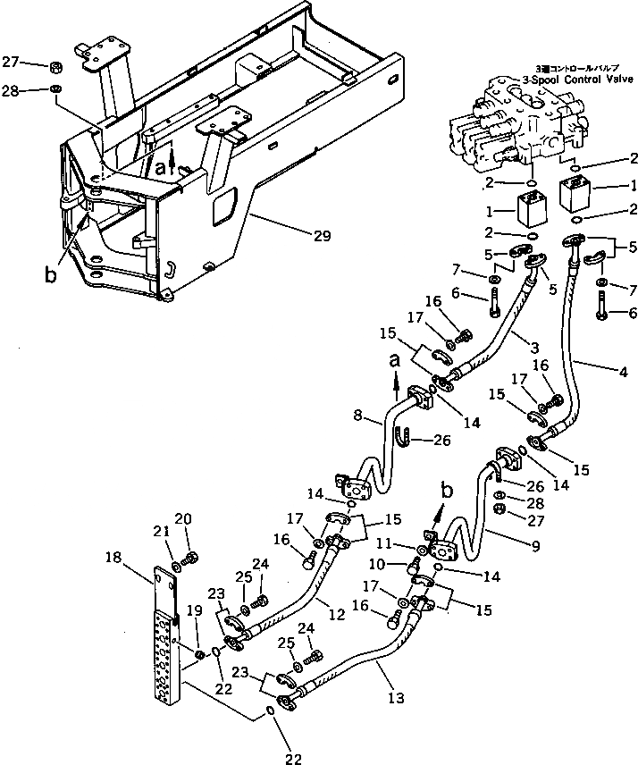 Схема запчастей Komatsu WA300-1 - ГИДРОЛИНИЯ (ДЛЯ S.P.A.P.) (/)(№-9999) СПЕЦ. APPLICATION ЧАСТИ