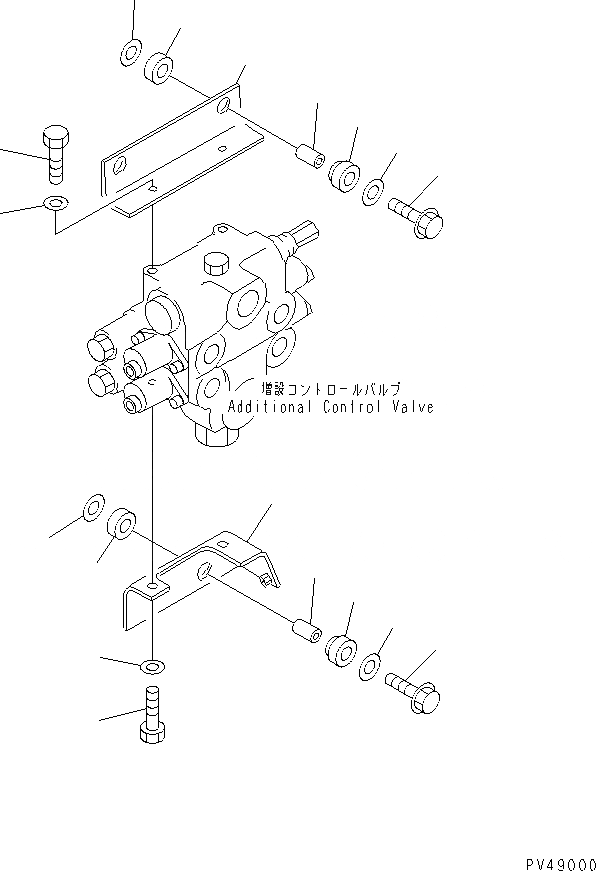 Схема запчастей Komatsu WA300-3A-XW - ДОПОЛН. 2-Х СЕКЦИОНН. КРЕПЛЕНИЕ КОНТРОЛЬНОГО КЛАПАНА(№-) УПРАВЛ-Е РАБОЧИМ ОБОРУДОВАНИЕМ