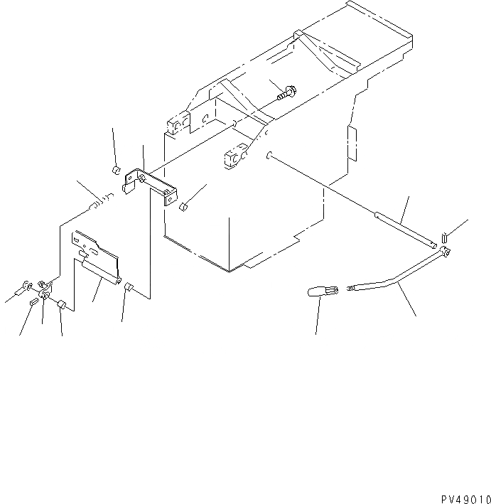 Схема запчастей Komatsu WA300-3A-XW - РЫЧАГ БЛОКИРОВКИ РАБОЧ. ОБОРУД. (MONO РЫЧАГ ТИП)(№-) УПРАВЛ-Е РАБОЧИМ ОБОРУДОВАНИЕМ
