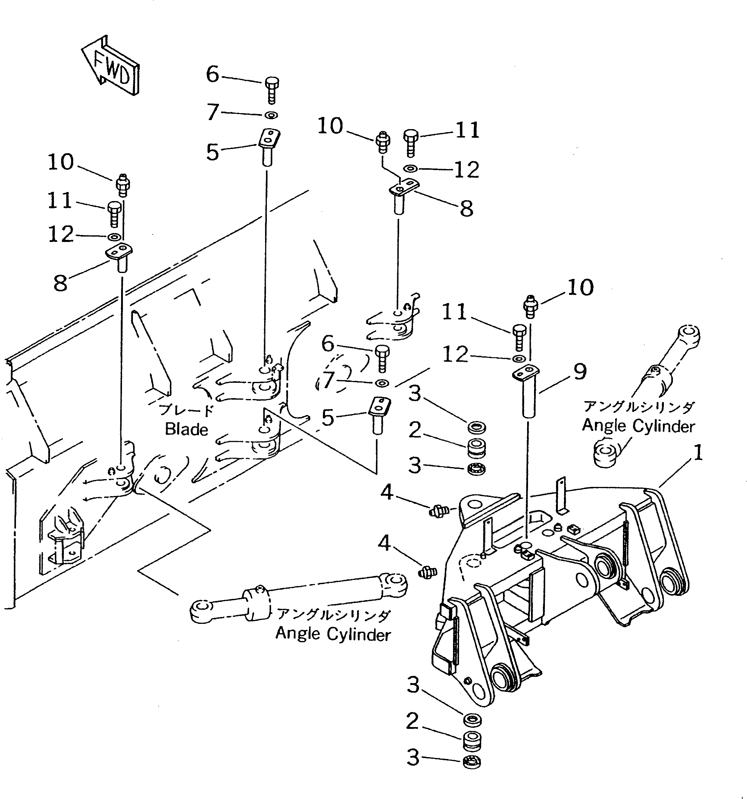 Схема запчастей Komatsu WA300-3A-XW - PITCH И ANGLE SNOW PНИЗ. (С SHOCK CANCEL ОТВАЛ) (/)    (НЕСУЩИЙ ЭЛЕМЕНТ)(№-) СПЕЦ. APPLICATION ЧАСТИ