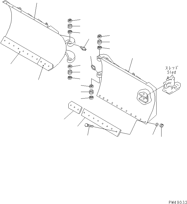 Схема запчастей Komatsu WA300-3A-XW - MULTI ОТВАЛ (SLIDE ТИП) (/) (ОТВАЛ)(№-) СПЕЦ. APPLICATION ЧАСТИ