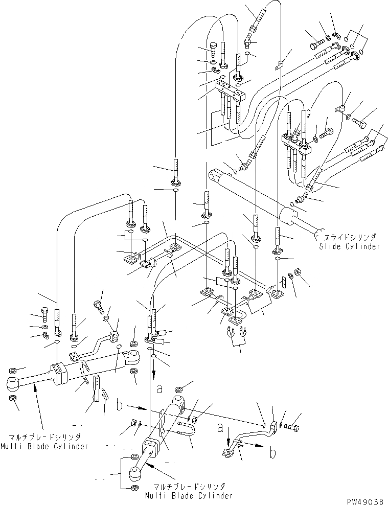 Схема запчастей Komatsu WA300-3A-XW - MULTI ОТВАЛ (SLIDE ТИП) (/) (ЦИЛИНДР ОТВАЛА ЛИНИЯ)(№-) СПЕЦ. APPLICATION ЧАСТИ