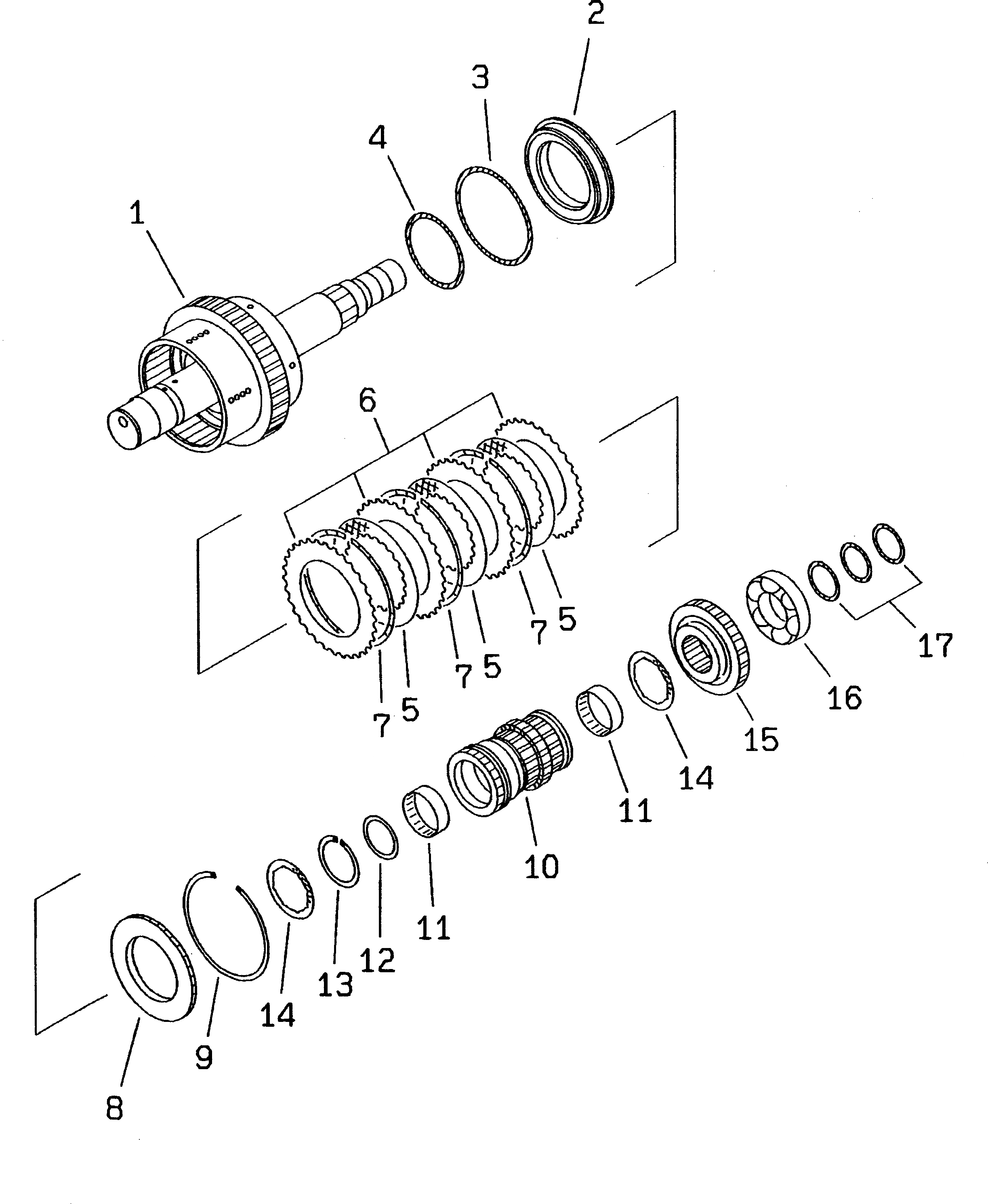 Схема запчастей Komatsu WA300-3A-X - ТРАНСМИССИЯ (4 МУФТА)(№-) ТРАНСМИССИЯ