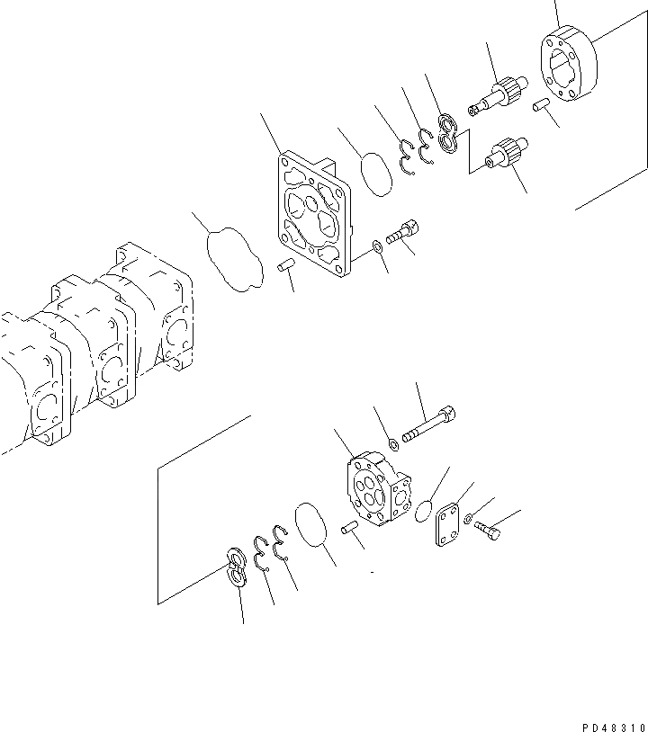 Схема запчастей Komatsu WA300-3A-X - ГИДР. НАСОС. (/)(№-) УПРАВЛ-Е РАБОЧИМ ОБОРУДОВАНИЕМ