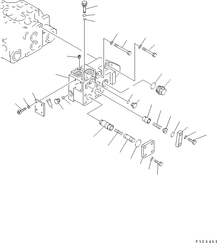 Схема запчастей Komatsu WA300-3A-X - КОНТРОЛЬНЫЙ КЛАПАН (2-Х СЕЦИОНН.) (/)(№-) УПРАВЛ-Е РАБОЧИМ ОБОРУДОВАНИЕМ