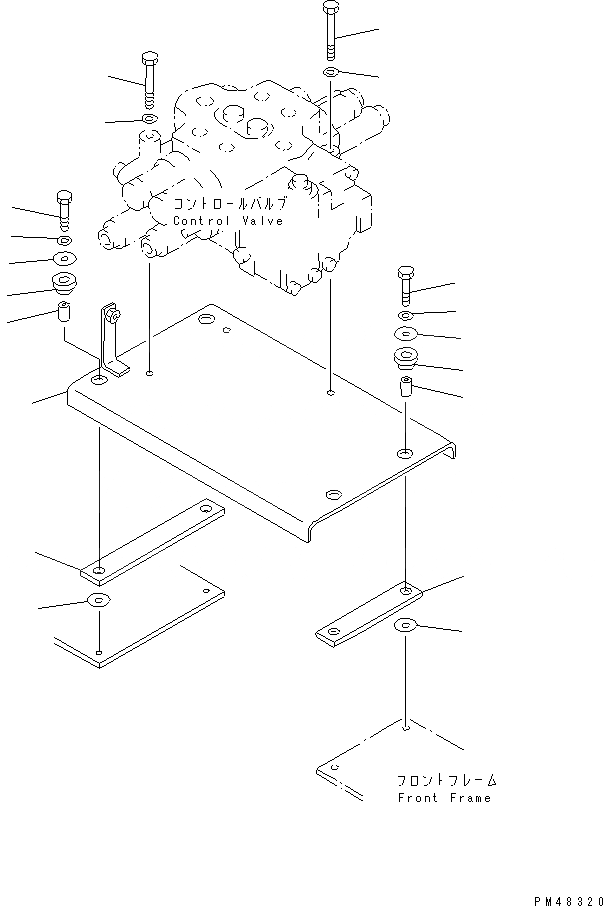 Схема запчастей Komatsu WA300-3A-X - 2-Х СЕКЦИОНН. КРЕПЛЕНИЕ КОНТРОЛЬНОГО КЛАПАНА(№-) УПРАВЛ-Е РАБОЧИМ ОБОРУДОВАНИЕМ