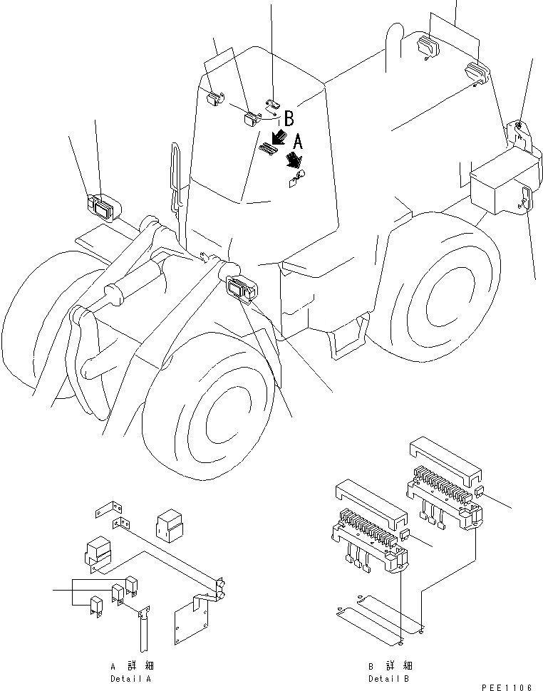 Схема запчастей Komatsu WA300-3A-X - ОСВЕЩЕНИЕ И ПРЕДОХРАНИТЕЛЬ(№-) КАТАЛОГИ ЗЧ