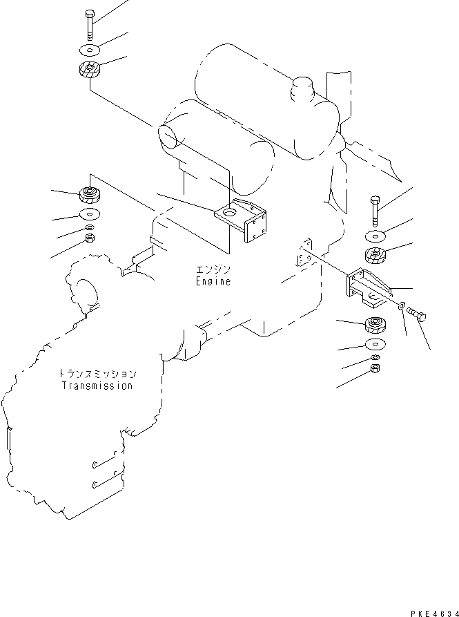 Схема запчастей Komatsu WA300-3A-SN - КРЕПЛЕНИЕ ДВИГАТЕЛЯ КОМПОНЕНТЫ ДВИГАТЕЛЯ