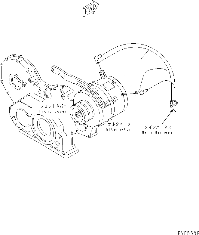 Схема запчастей Komatsu WA300-3A-SN - ДВИГАТЕЛЬ (ГЕНЕРАТОР Э/ПРОВОДКА) (С КАБИНОЙ ДЛЯ 2 ЧЕЛ.) КОМПОНЕНТЫ ДВИГАТЕЛЯ