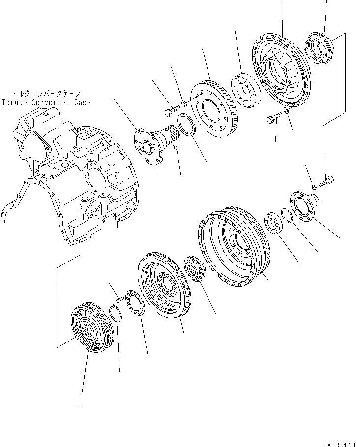 Схема запчастей Komatsu WA300-3A-SN - ГИДРОТРАНСФОРМАТОР ТРАНСМИССИЯ