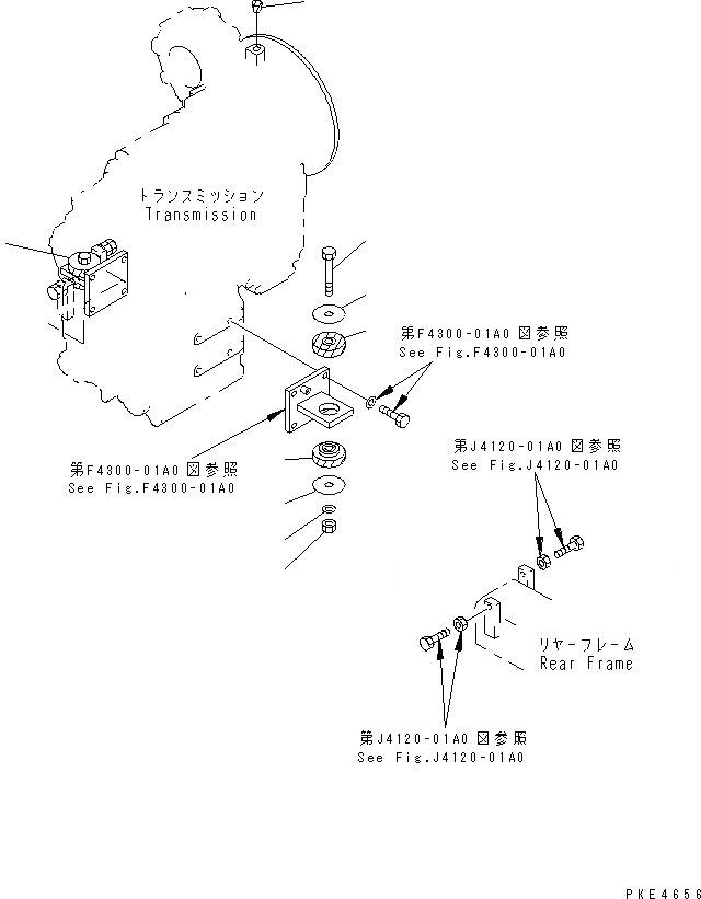 Схема запчастей Komatsu WA300-3A-SN - ГИДРОТРАНСФОРМАТОР И ТРАНСМИССИЯ КРЕПЛЕНИЕ ТРАНСМИССИЯ