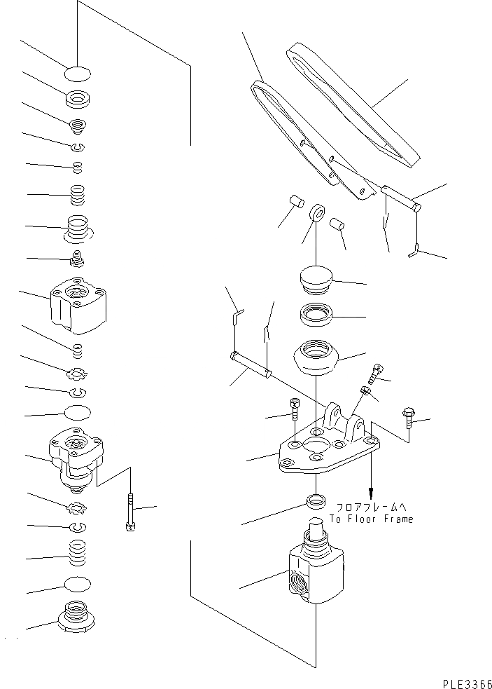 Схема запчастей Komatsu WA300-3A-SN - УПРАВЛ-Е ТОРМОЗОМ (TANDAM ТОРМОЗНОЙ КЛАПАН)(№9-) КАБИНА ОПЕРАТОРА И СИСТЕМА УПРАВЛЕНИЯ