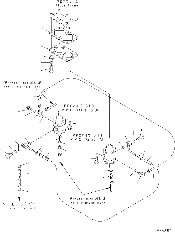 Схема запчастей Komatsu WA300-3A-SN - ПОЛ (ЛИНИЯ КЛАПАНА PPC) (С 3-Х СЕКЦИОНН. КЛАПАН)(№-9) КАБИНА ОПЕРАТОРА И СИСТЕМА УПРАВЛЕНИЯ