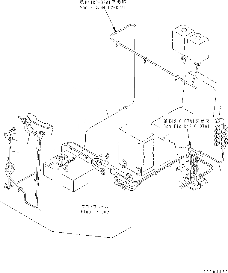 Схема запчастей Komatsu WA300-3A-SN - ПОЛ Э/ПРОВОДКА (/) (С КАБИНОЙ ДЛЯ 2 ЧЕЛ.)(№9-) КАБИНА ОПЕРАТОРА И СИСТЕМА УПРАВЛЕНИЯ