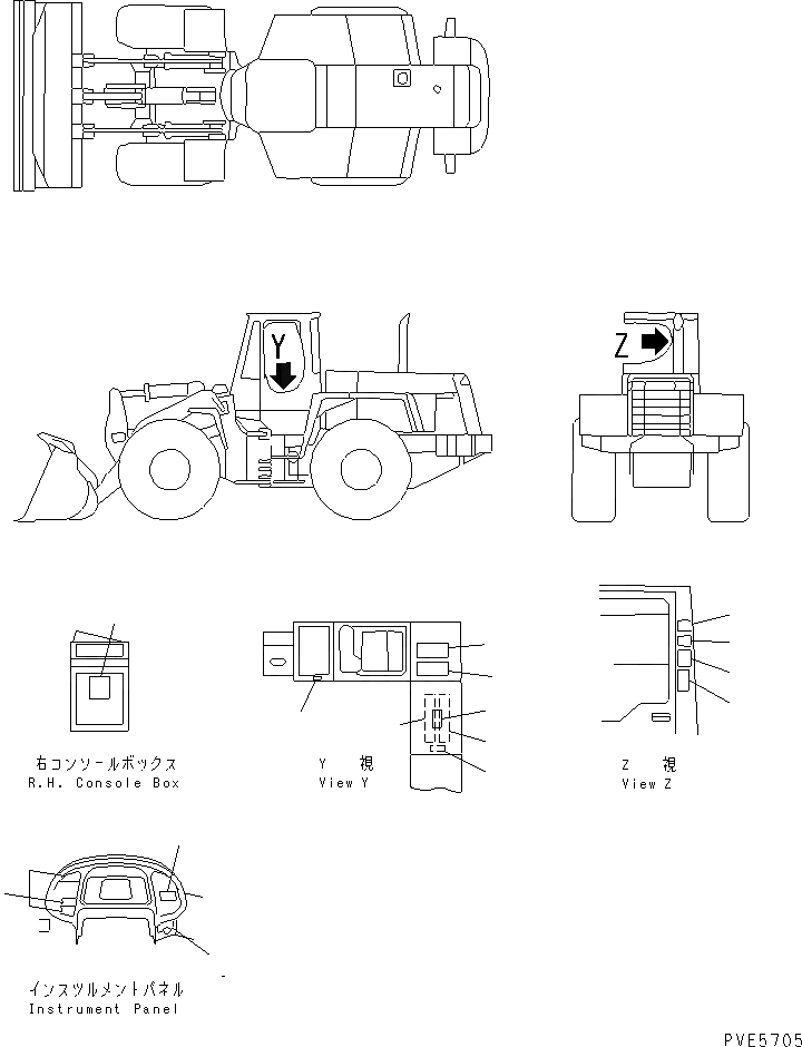 Схема запчастей Komatsu WA300-3A-SN - МАРКИРОВКА (ВНУТРИ КАБИНЫ) (С ДОПОЛН. 2-Х СЕКЦИОНН. КЛАПАН)(№-) КАБИНА ОПЕРАТОРА И СИСТЕМА УПРАВЛЕНИЯ