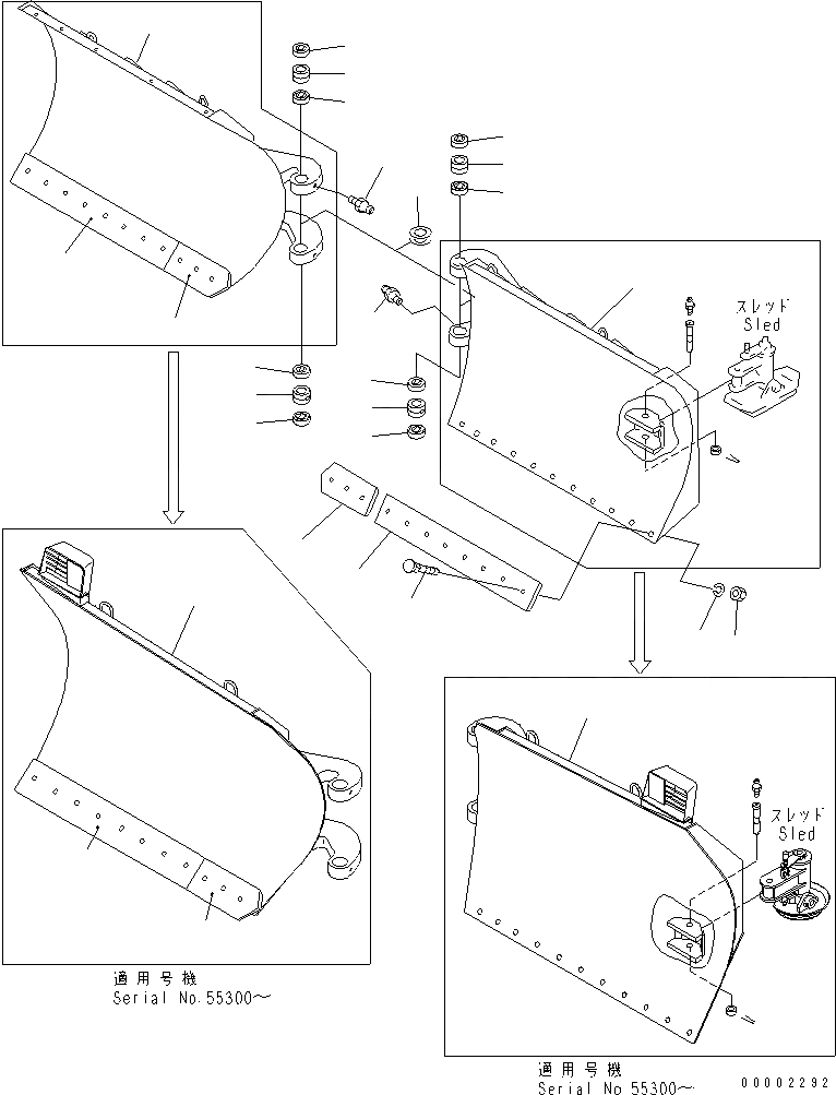 Схема запчастей Komatsu WA300-3A-SN - ОТВАЛ (С MULTI ОТВАЛ) РАБОЧЕЕ ОБОРУДОВАНИЕ