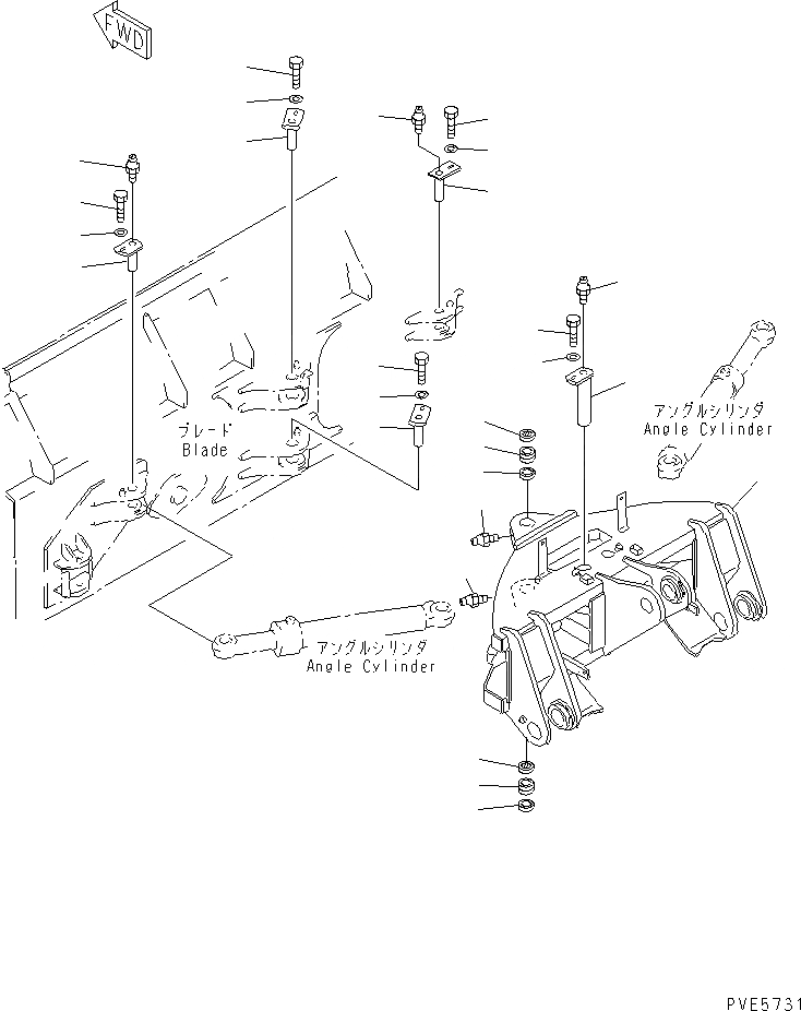 Схема запчастей Komatsu WA300-3A-SN - ОТВАЛ (НЕСУЩИЙ ЭЛЕМЕНТ) (С P.A.P.) (С SHOCK CANCEL P.A.P.) РАБОЧЕЕ ОБОРУДОВАНИЕ