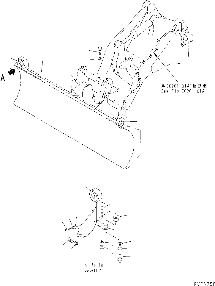 Схема запчастей Komatsu WA300-3A-SN - ОТВАЛ (КОМПОНЕНТЫ (ОБСЛУЖИВ-Е)) (С СОЕДИНИТ. УСТР-ВО S.P.A.P.) РАБОЧЕЕ ОБОРУДОВАНИЕ