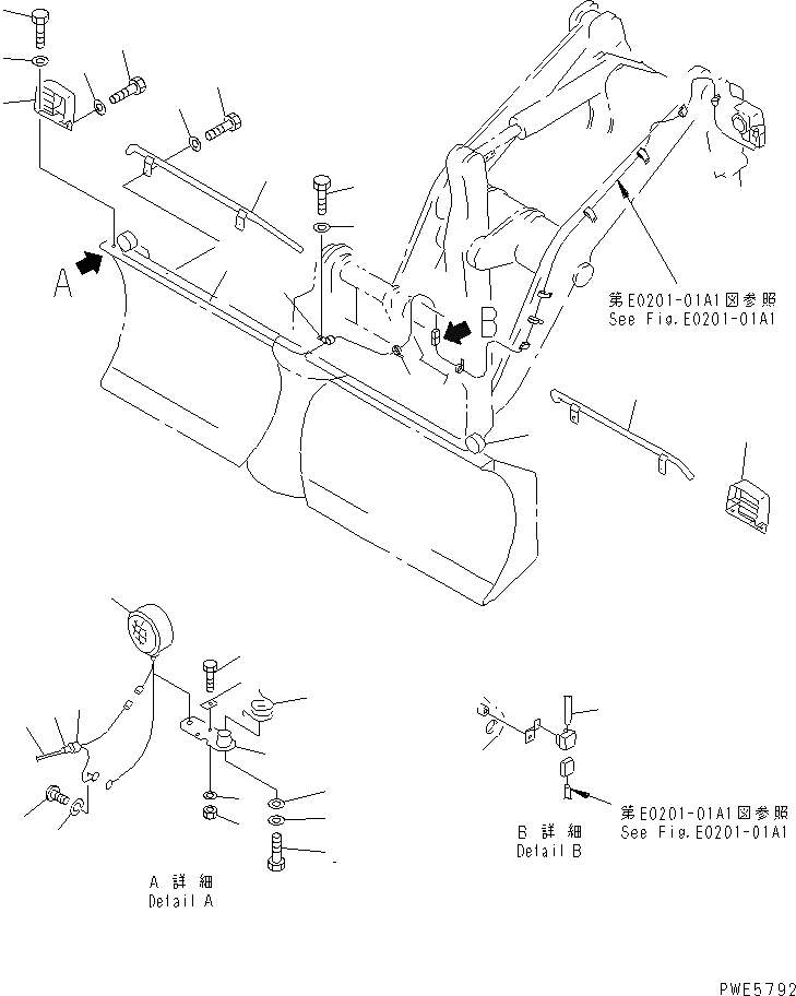 Схема запчастей Komatsu WA300-3A-SN - ОТВАЛ (КОМПОНЕНТЫ (ОБСЛУЖИВ-Е)) (С SLIDE ТИП MULTI ОТВАЛ)(№-99) РАБОЧЕЕ ОБОРУДОВАНИЕ