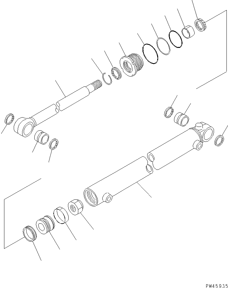 Схема запчастей Komatsu WA300-3A-SN - SLIDE ЦИЛИНДР(№-) ОСНОВН. КОМПОНЕНТЫ И РЕМКОМПЛЕКТЫ