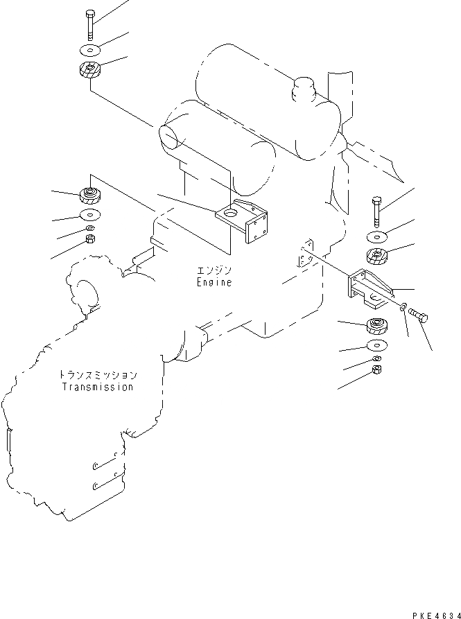 Схема запчастей Komatsu WA300-3A - КРЕПЛЕНИЕ ДВИГАТЕЛЯ КОМПОНЕНТЫ ДВИГАТЕЛЯ