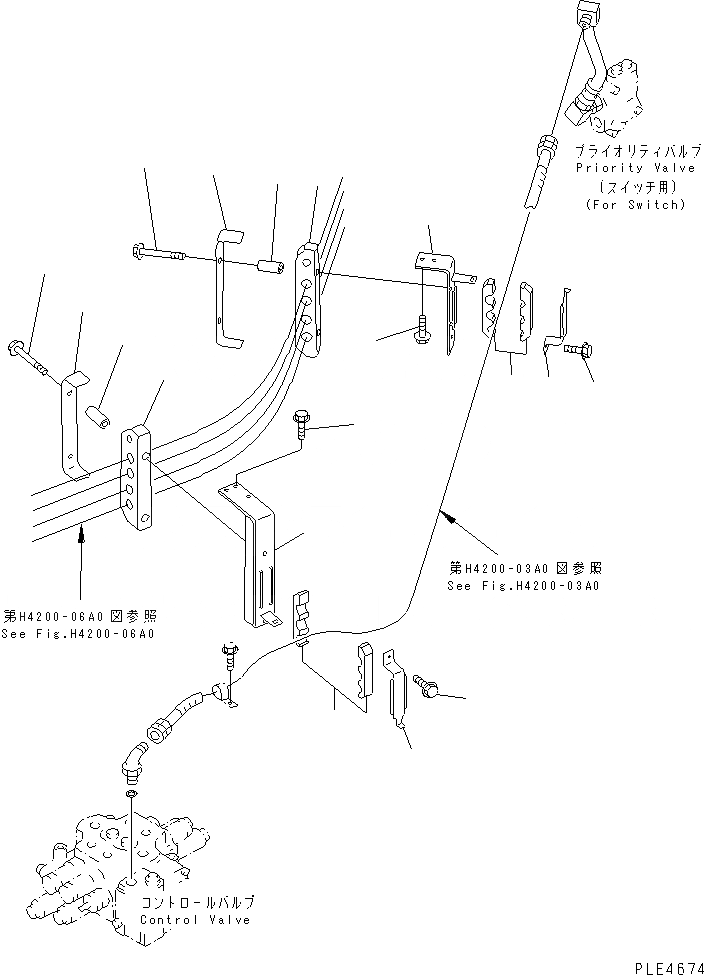 Схема запчастей Komatsu WA300-3A - ГИДРОЛИНИЯ (ПРИОРИТЕТН. КЛАПАН - КОНТРОЛЬНЫЙ КЛАПАН) ГИДРАВЛИКА