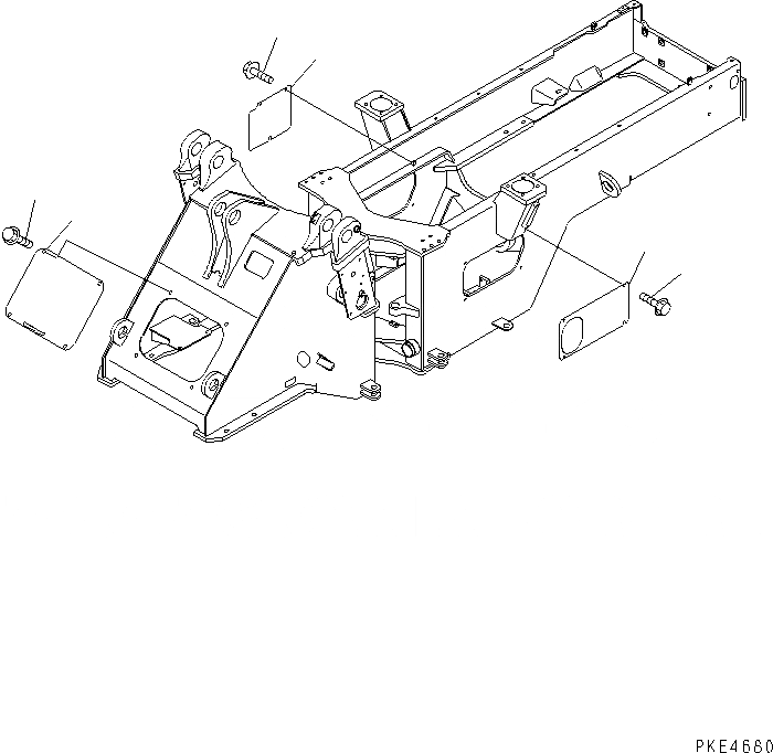 Схема запчастей Komatsu WA300-3A - БЛОКИРОВКА И КРЫШКИ(ПЕРЕДН. И ЗАДН. РАМА COVER) ОСНОВНАЯ РАМА И ЕЕ ЧАСТИ