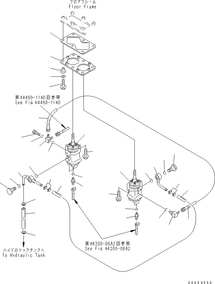 Схема запчастей Komatsu WA300-3A - ПОЛ (ЛИНИЯ КЛАПАНА PPC) (С 3-Х СЕКЦИОНН. КЛАПАН)(№9-) КАБИНА ОПЕРАТОРА И СИСТЕМА УПРАВЛЕНИЯ