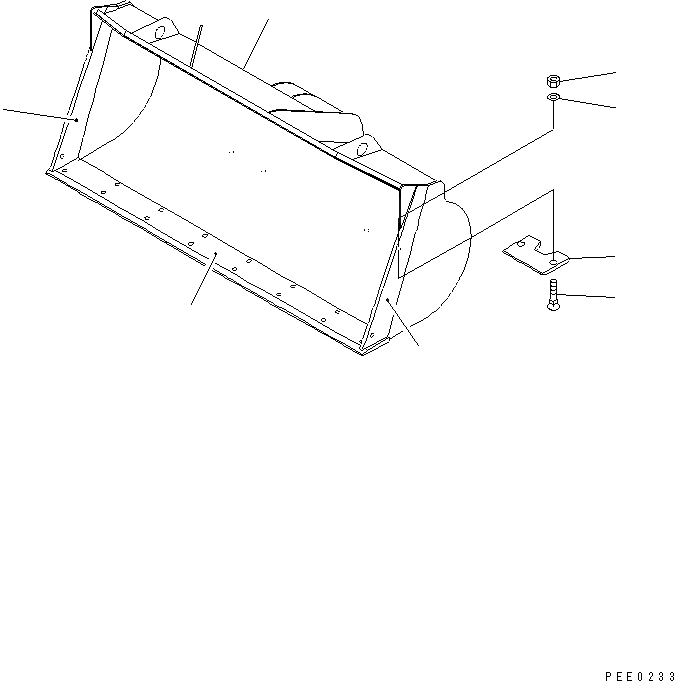 Схема запчастей Komatsu WA300-3A - ВЫСОК. ПОДЪЕМ КОВШ¤ .M (С РЕЖУЩ. КРОМКОЙ НА БОЛТАХ .M) РАБОЧЕЕ ОБОРУДОВАНИЕ