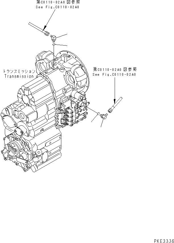 Схема запчастей Komatsu WA300-3CS - ТРАНСМИССИЯ (КРЕПЛЕНИЕ ПАТРУБКОВ) ТРАНСМИССИЯ