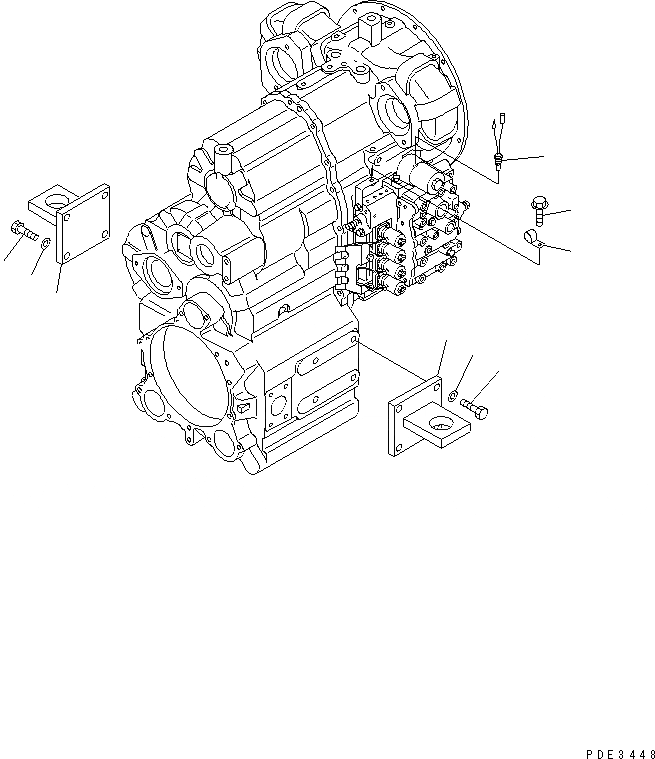 Схема запчастей Komatsu WA300-3CS - КРЕПЛЕНИЕ ТРАНСМИССИИ КОРПУС ТРАНСМИССИЯ