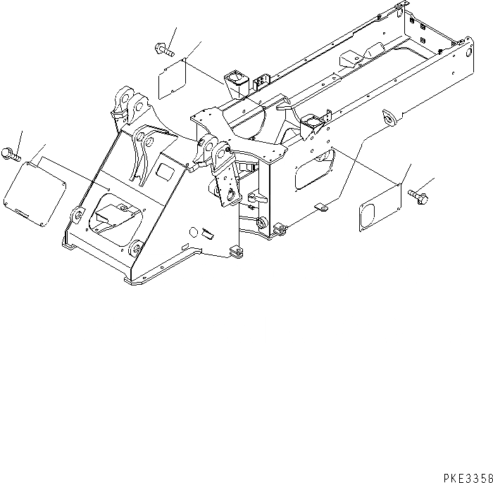 Схема запчастей Komatsu WA300-3CS - БЛОКИРОВКА И КРЫШКИ(ПЕРЕДН. И ЗАДН. РАМА COVER) ОСНОВНАЯ РАМА И ЕЕ ЧАСТИ