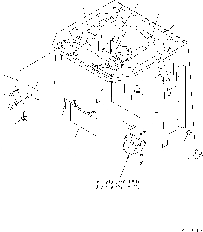 Схема запчастей Komatsu WA300-3CS - ROPS (КРЫША)(№-) КАБИНА ОПЕРАТОРА И СИСТЕМА УПРАВЛЕНИЯ