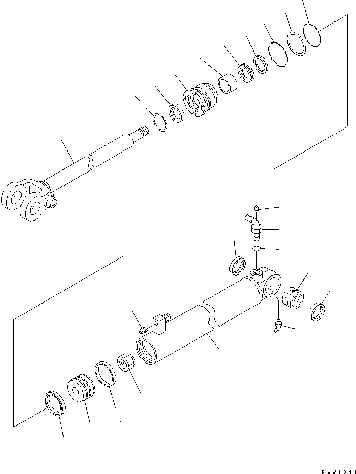 Схема запчастей Komatsu WA300-3CS - ЦИЛИНДР РУЛЕВ. УПР-Я(№-) ОСНОВН. КОМПОНЕНТЫ И РЕМКОМПЛЕКТЫ