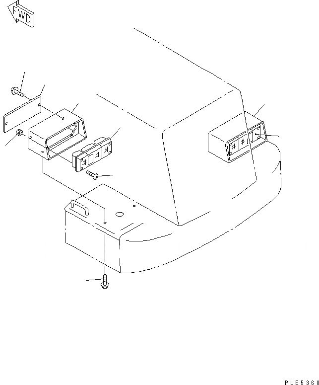 Схема запчастей Komatsu WA300L-3 - КОРПУС АККУМУЛЯТОРА (ЗАДН. ФОНАРИ)(№-) ЭЛЕКТРИКА