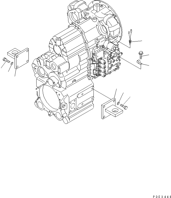 Схема запчастей Komatsu WA300L-3 - КРЕПЛЕНИЕ ТРАНСМИССИИ КОРПУС ТРАНСМИССИЯ