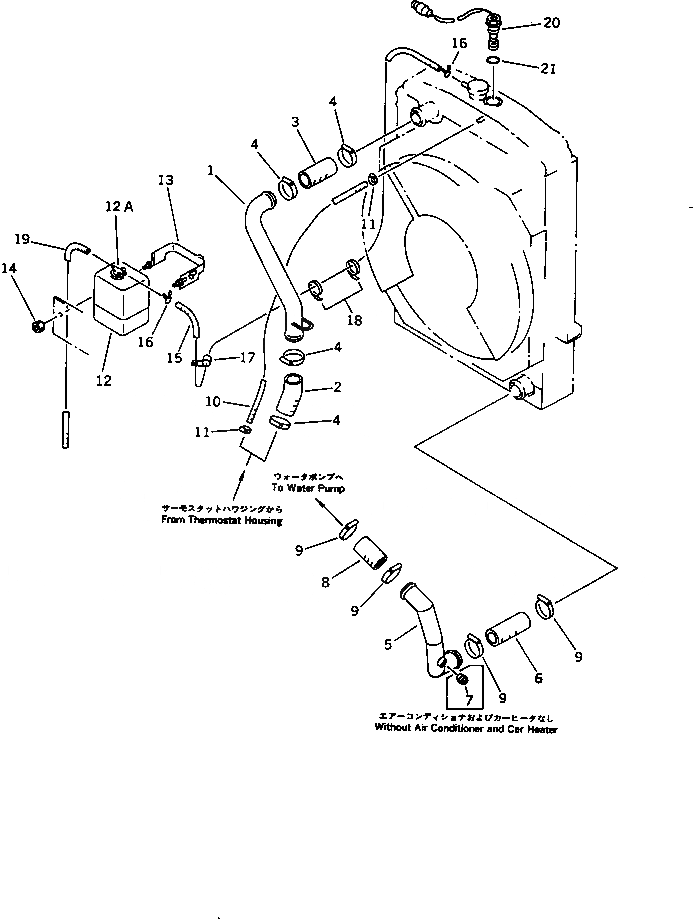 Схема запчастей Komatsu WA320-1 - СИСТЕМА ТРУБ РАДИАТОРА(№-) КОМПОНЕНТЫ ДВИГАТЕЛЯ И ЭЛЕКТРИКА