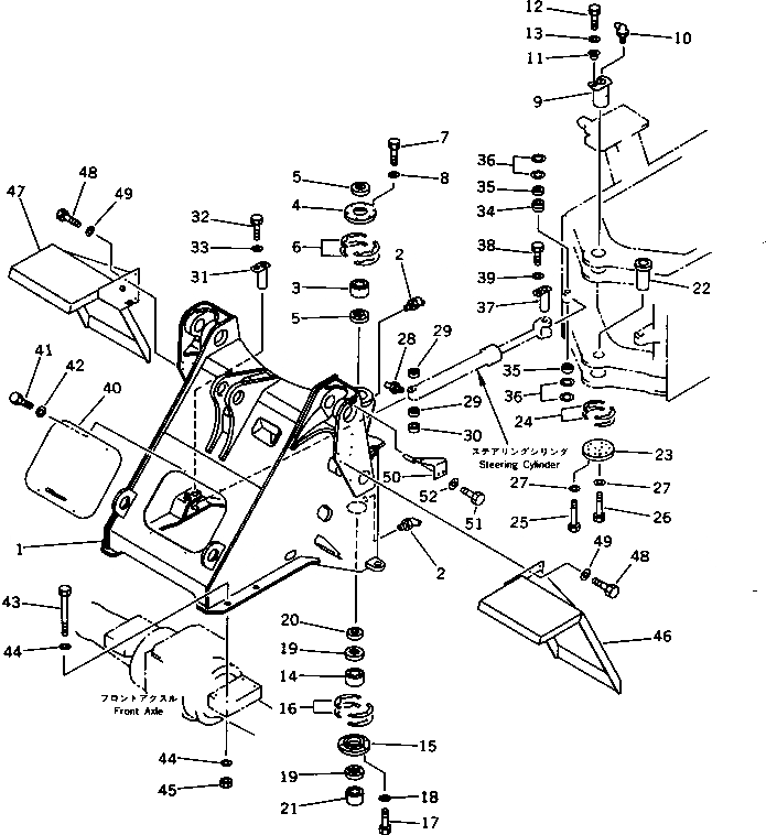 Схема запчастей Komatsu WA320-1 - ПЕРЕДН. РАМА (TBG/ABE СПЕЦ-Я.)(№-9999) СПЕЦ. APPLICATION ЧАСТИ