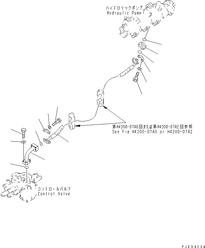 Схема запчастей Komatsu WA320-3 - ГИДРОЛИНИЯ (ПОГРУЗ. НАСОС - УПРАВЛЯЮЩ. КЛАПАН ЛИНИЯ)(№-) ГИДРАВЛИКА