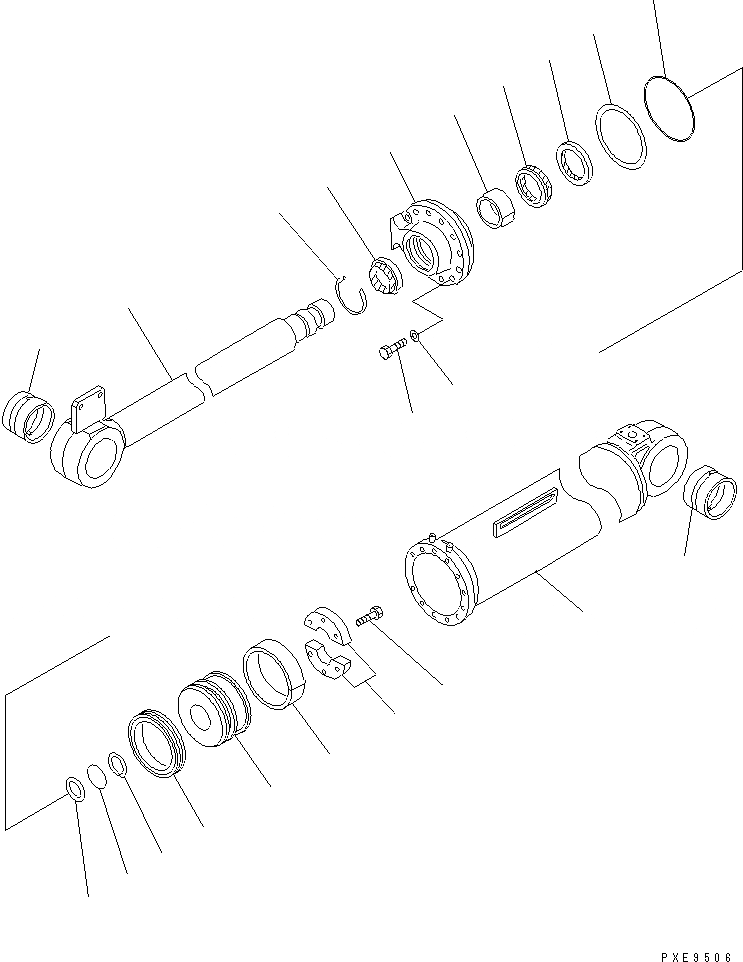 Схема запчастей Komatsu WA320-3 - ГИДРОЦИЛИНДР КОВША ОСНОВН. КОМПОНЕНТЫ И РЕМКОМПЛЕКТЫ